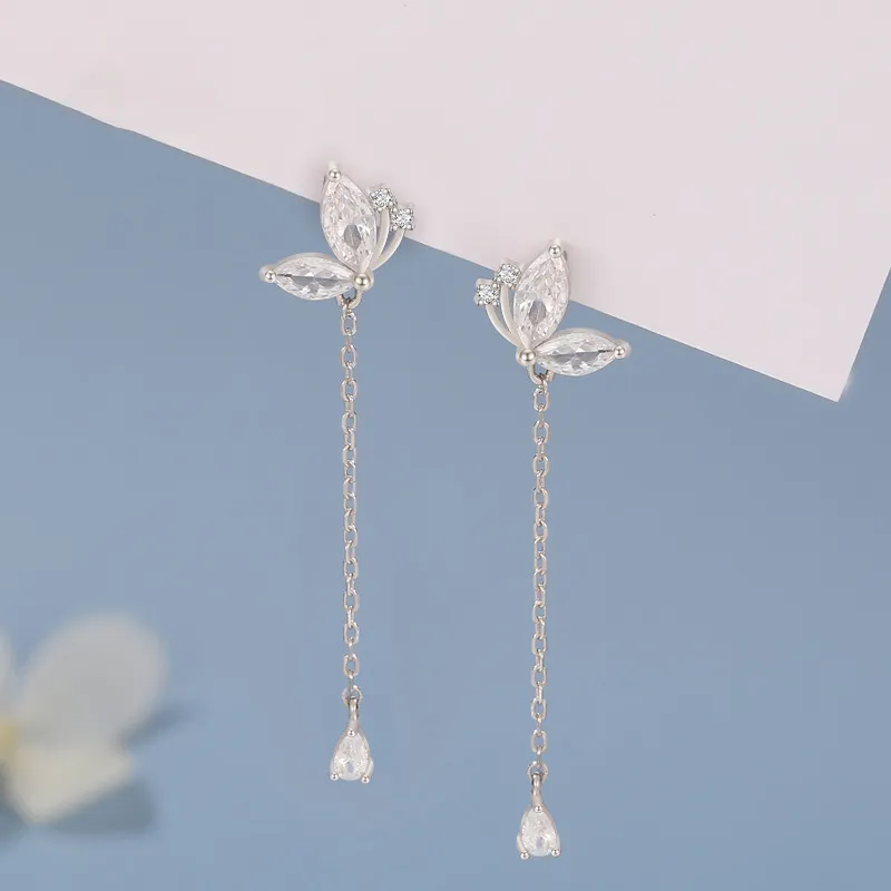 7℃ S925 Silver Drop Earrings Women's-2