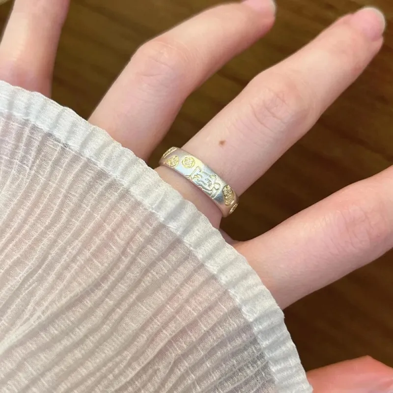 7℃ 999 Fine Silver Sterling Silver Rings Unisex-1