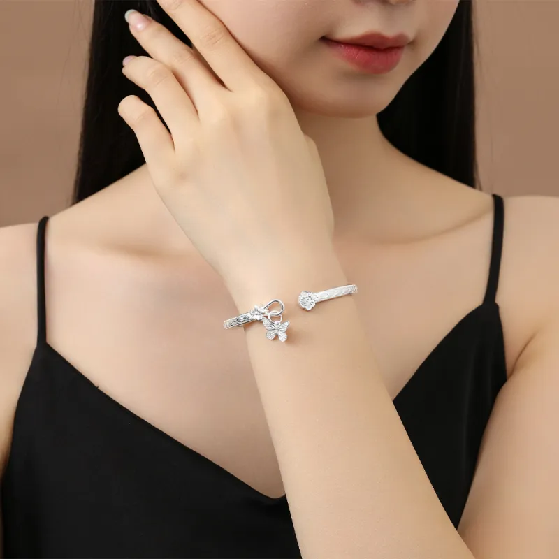 7℃ 999 Fine Silver Bangles Women's-1