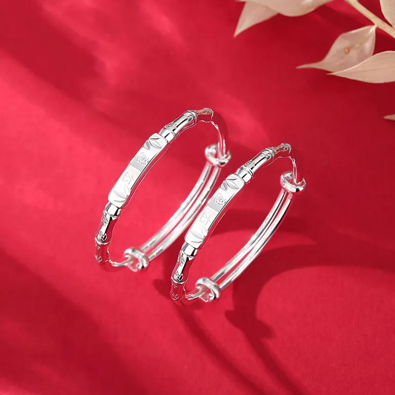 7℃ 999 Fine Silver Bangles Kids'-2