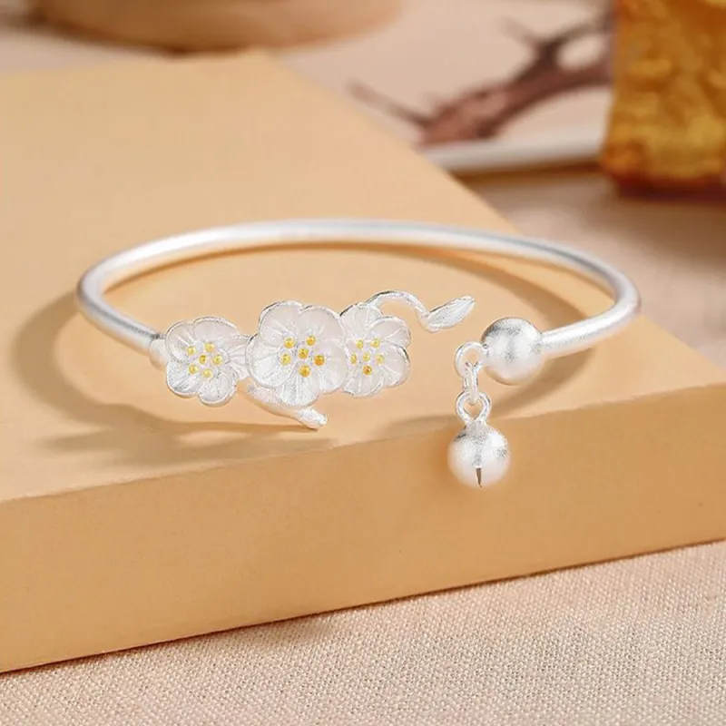 7℃ Sterling Silver S999 Bangles Unisex-2