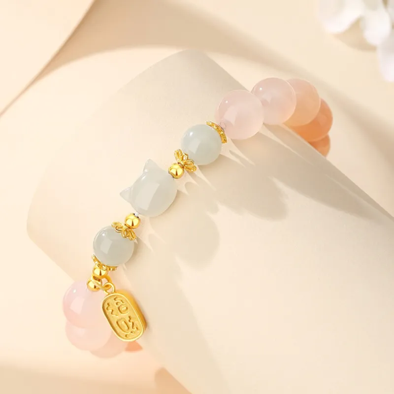 7℃ Hetian Jade Bracelets Pale Greenish White Jade Unisex-5