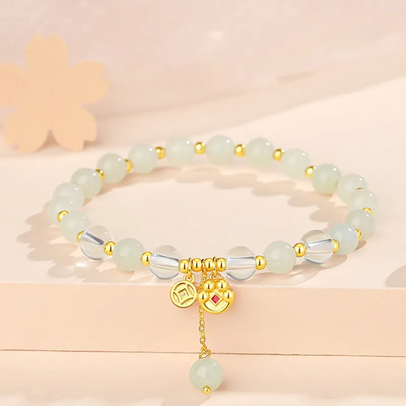 7℃ Hetian Jade Bracelets Pale Greenish White Jade Unisex-4