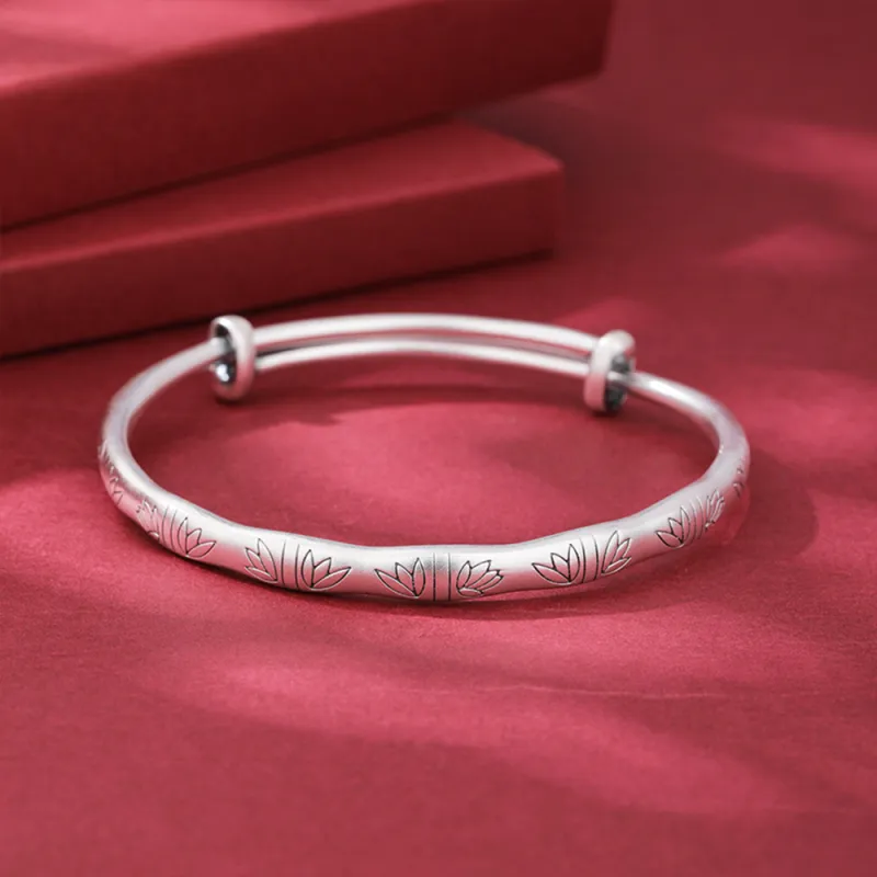 7℃ 999 Fine Silver Bangles Unisex-2