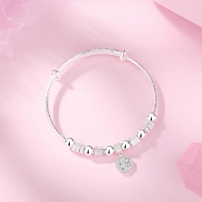 7℃ S999 Fine Silver Sterling Silver Bracelets Unisex-5