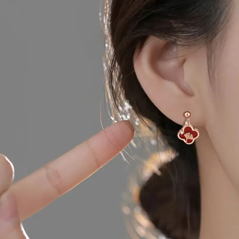 7℃ Agate Jade Stud Earrings Women's-1