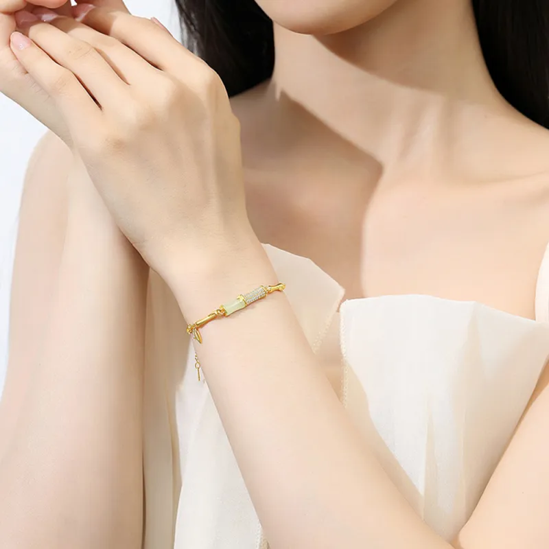 7℃ Hetian Jade Bracelets Pale Greenish-White Jade Unisex-1