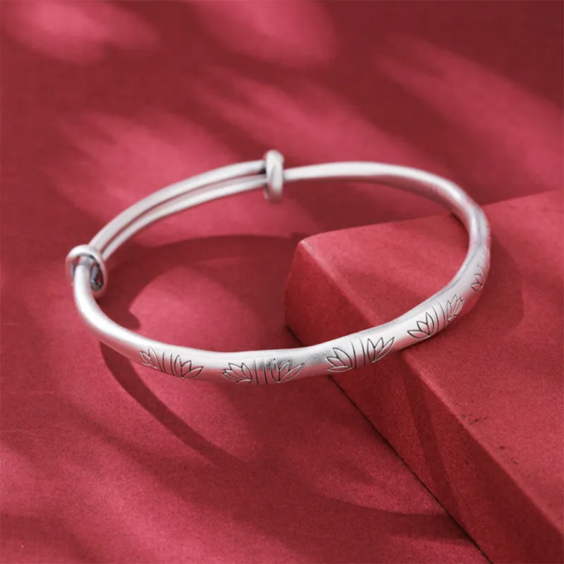 7℃ 999 Fine Silver Bangles Unisex-4