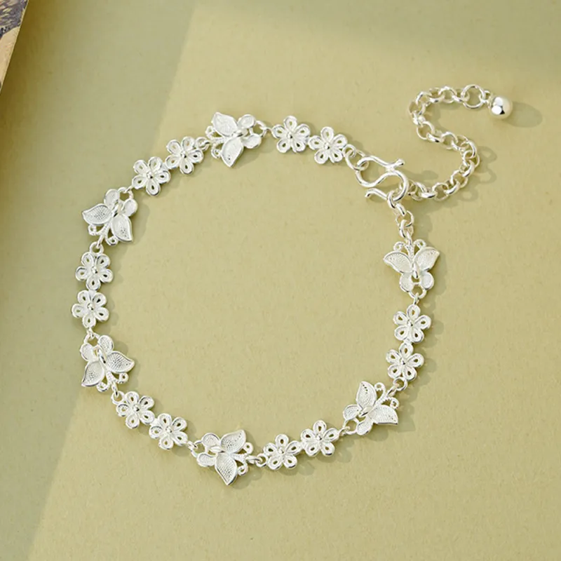 7℃ S990 Silver Pure Silver Bracelets Unisex-1