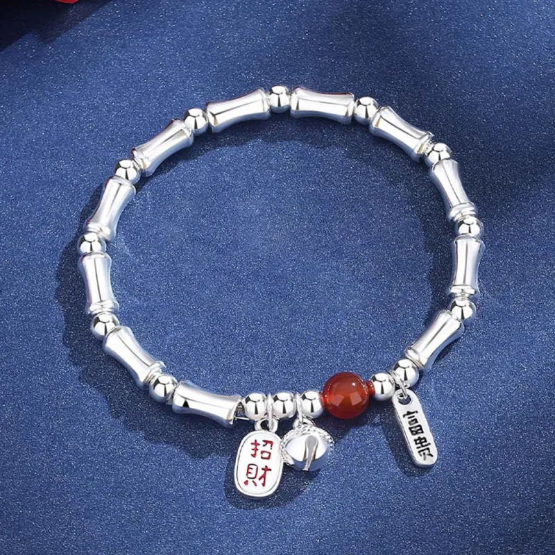 7℃ S999 Fine Silver Sterling Silver Bracelets Unisex-3