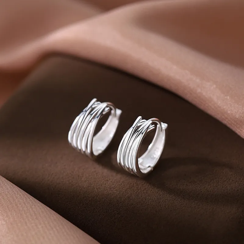 7℃ S925 Silver Stud Earrings Unisex-5