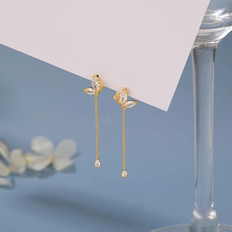 7℃ S925 Silver Drop Earrings Women's-8
