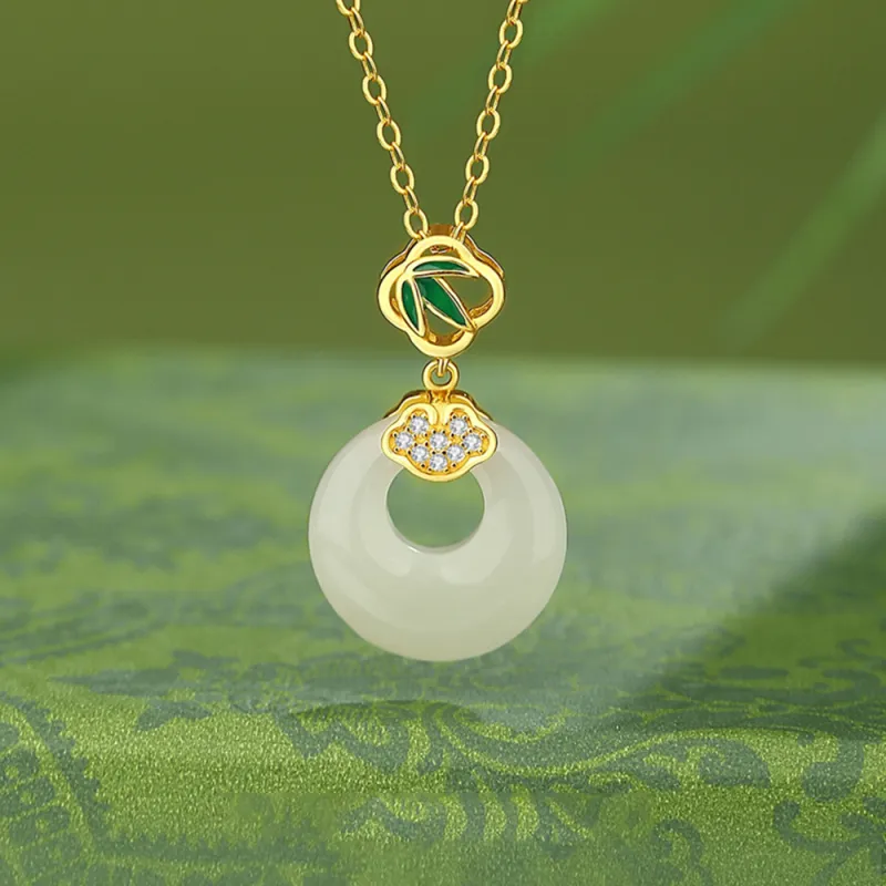 7℃ Hetian Jade Necklaces Pale Greenish White Jade Unisex-5
