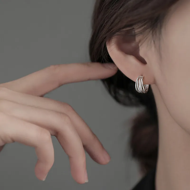 7℃ S925 Silver Stud Earrings Unisex-1