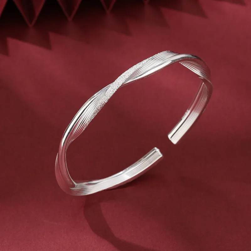 7℃ 999 Fine Silver Bangles Unisex-3