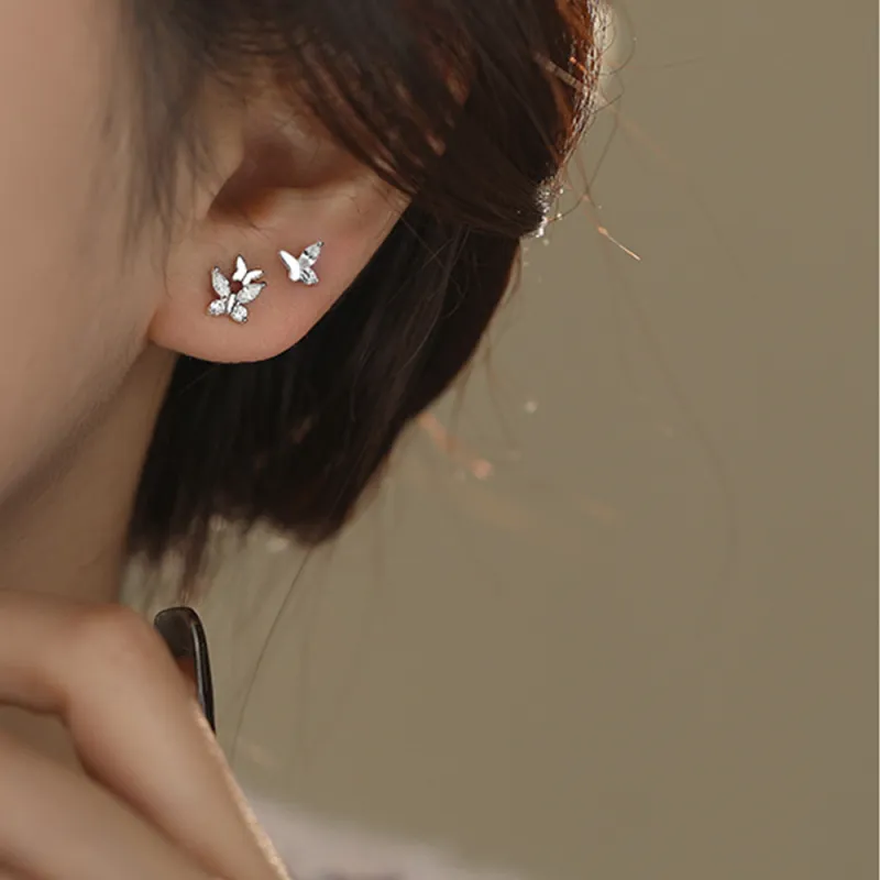7℃ Sterling Silver Stud Earrings Unisex-4