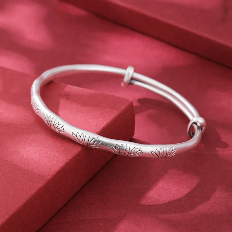 7℃ 999 Fine Silver Bangles Unisex-3
