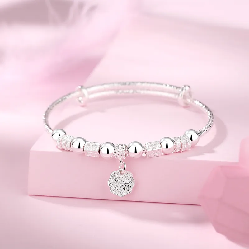 7℃ S999 Fine Silver Sterling Silver Bracelets Unisex-6