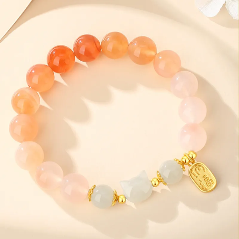 7℃ Hetian Jade Bracelets Pale Greenish White Jade Unisex-3