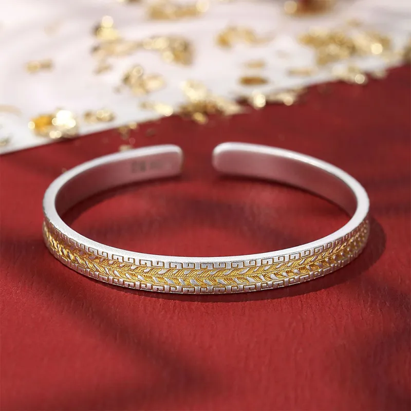 7℃ 999 Fine Silver Sterling Silver Bracelets Unisex-3