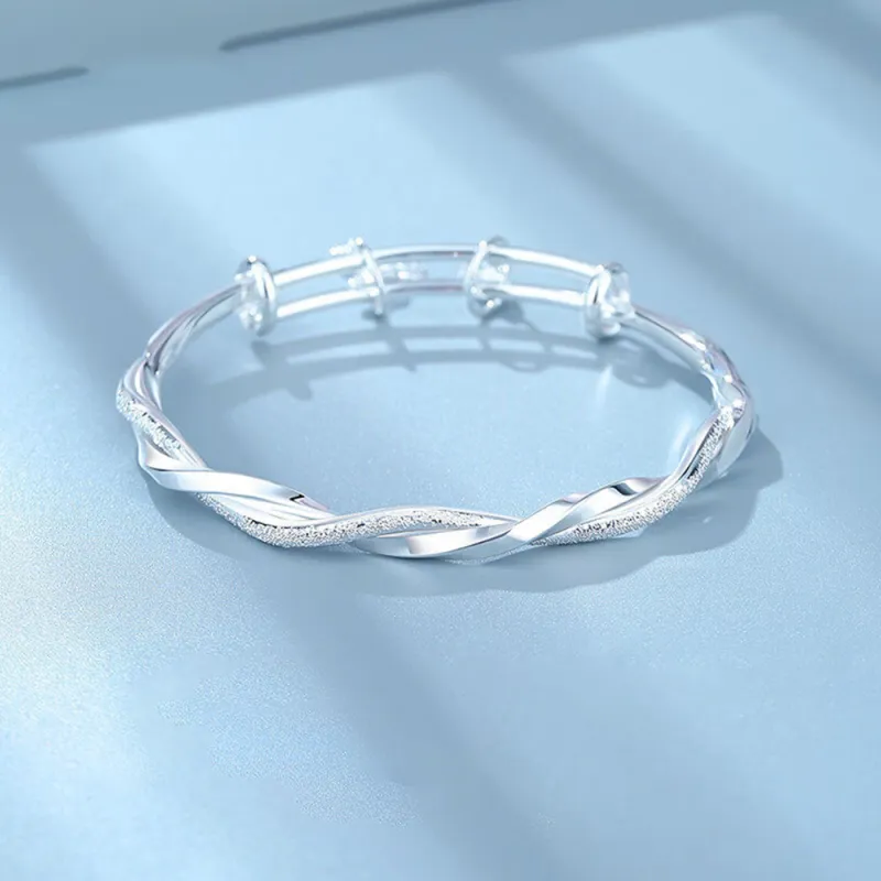 7℃ 999 Fine Silver Bangles Unisex-2