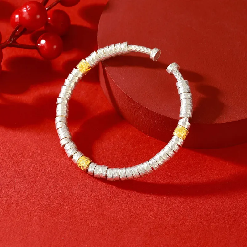 7℃ S999 Fine Silver Bangles Unisex-3