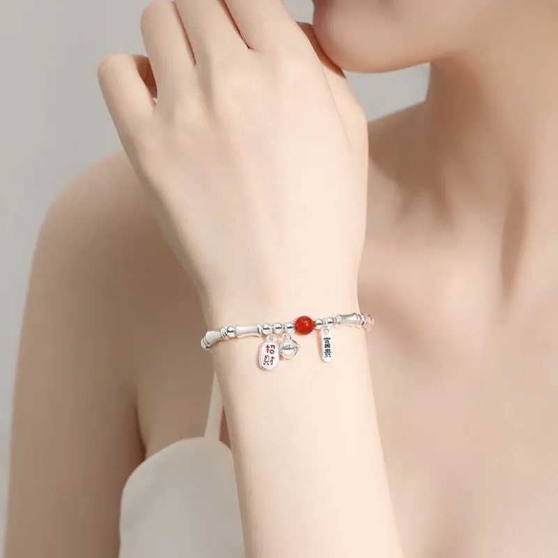 7℃ S999 Fine Silver Sterling Silver Bracelets Unisex-1