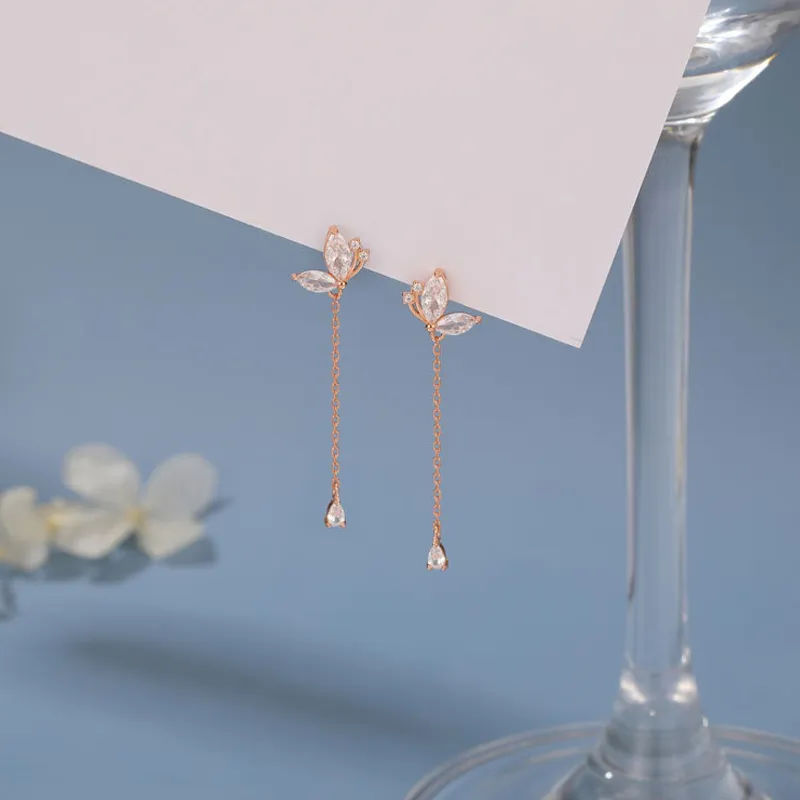 7℃ S925 Silver Drop Earrings Women's-5