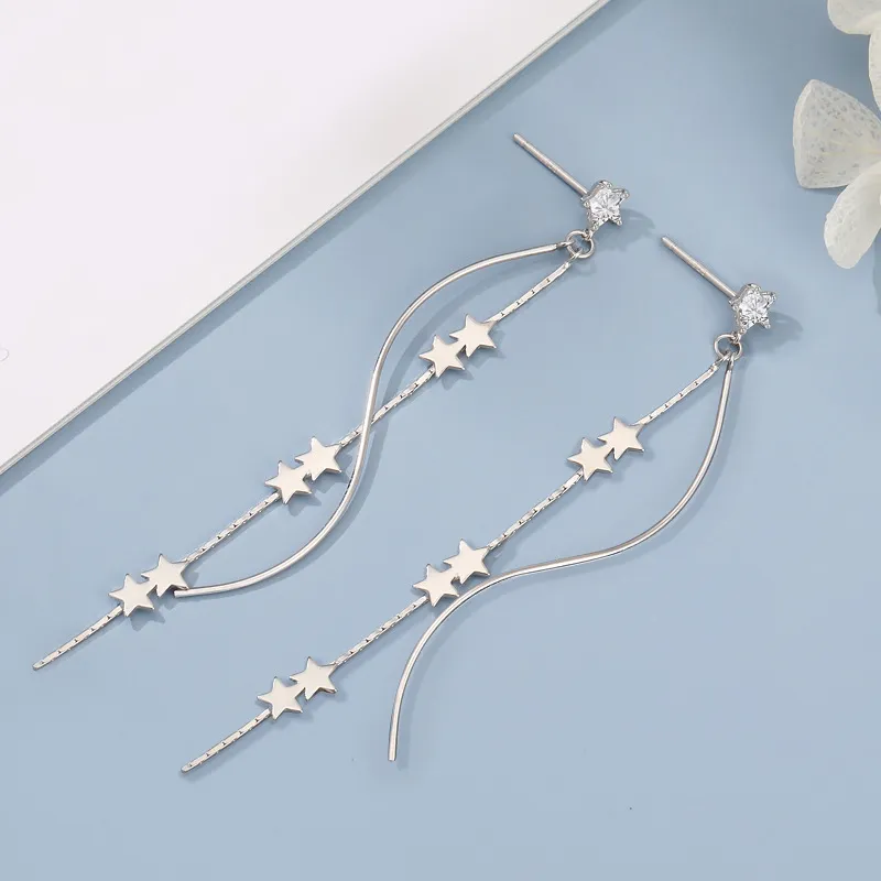 7℃ S925 Silver Drop Earrings Women's-5