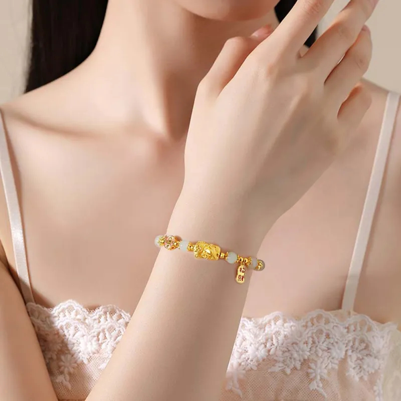 7℃ Hetian Jade Bracelets Pale Greenish White Jade Unisex-1