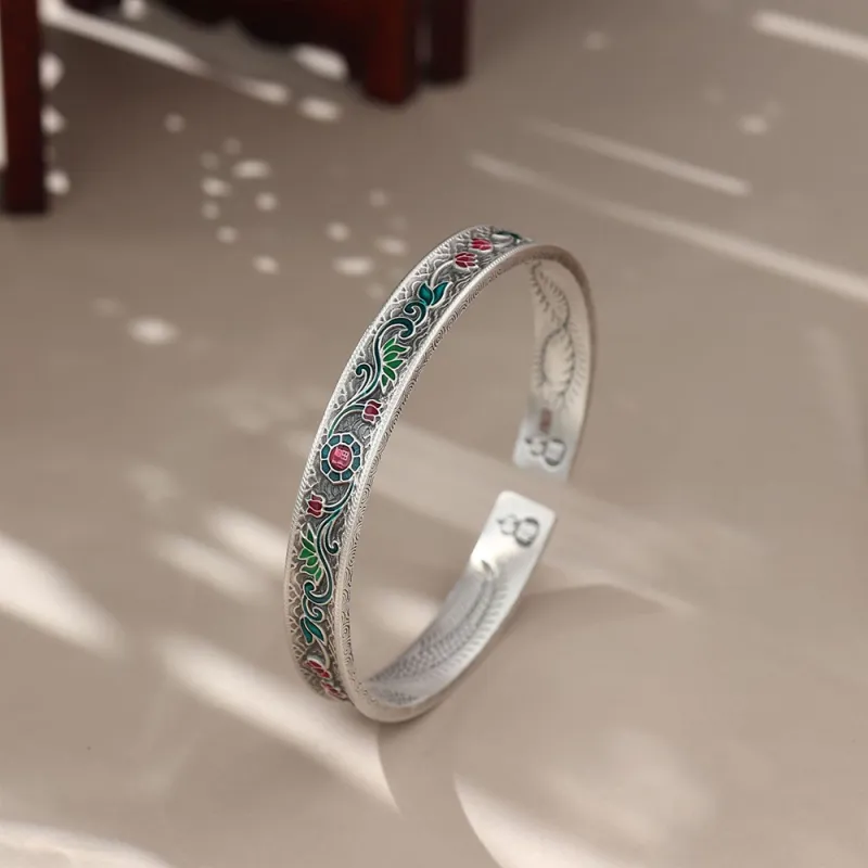 7℃ S999 Fine Silver Bangles Unisex-3