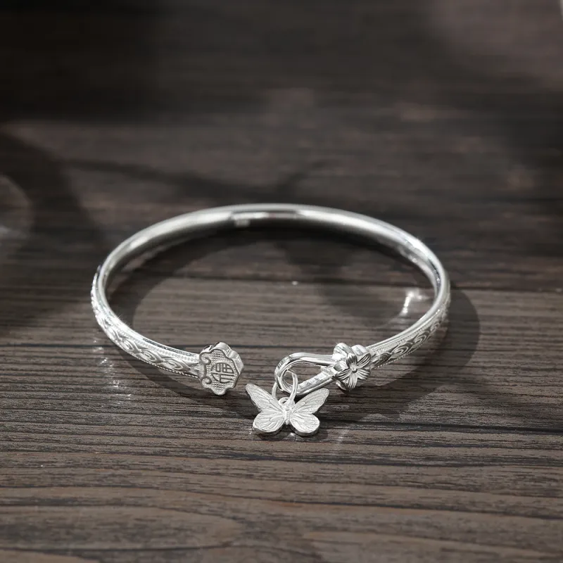 7℃ 999 Fine Silver Bangles Women's-4