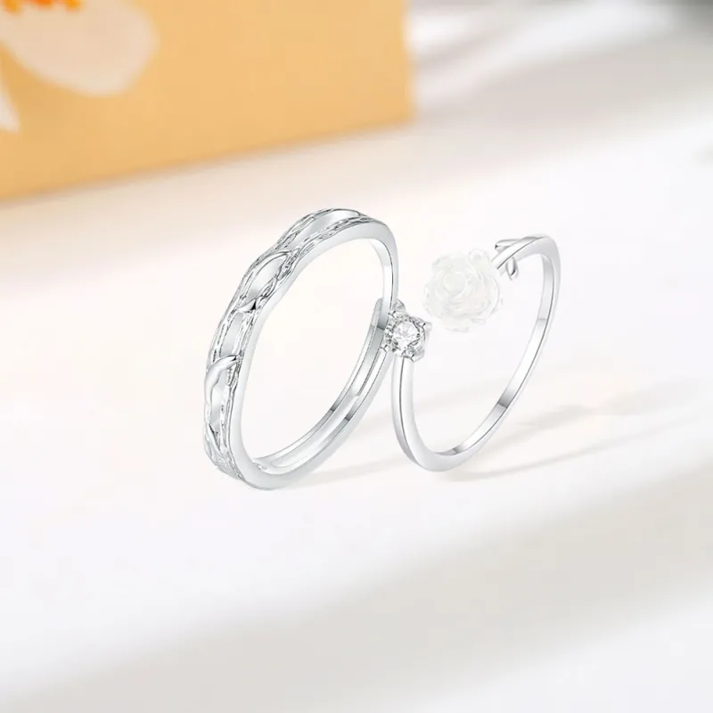 7℃ S999 Fine Silver Full Silver Ring Unisex-5