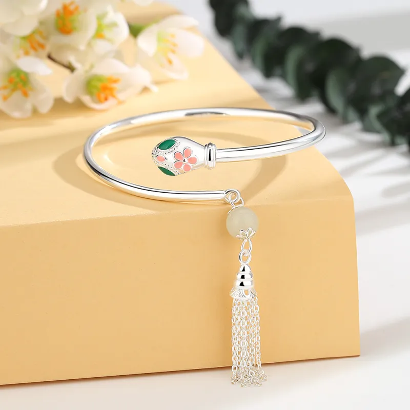 7℃ S999 Fine Silver Bangles Unisex-5