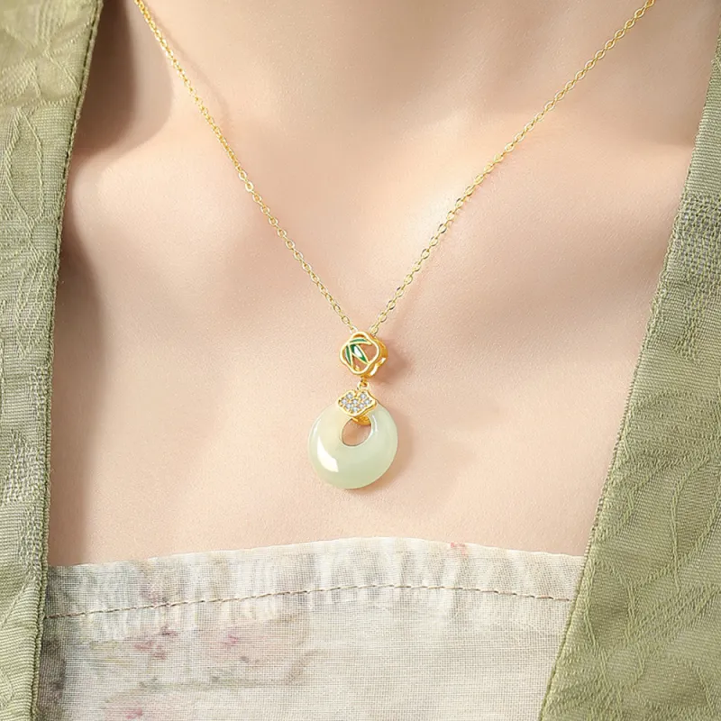 7℃ Hetian Jade Necklaces Pale Greenish White Jade Unisex-1