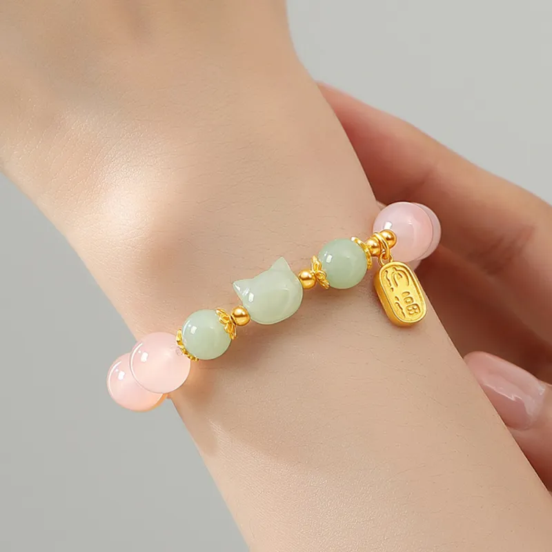 7℃ Hetian Jade Bracelets Pale Greenish White Jade Unisex-1