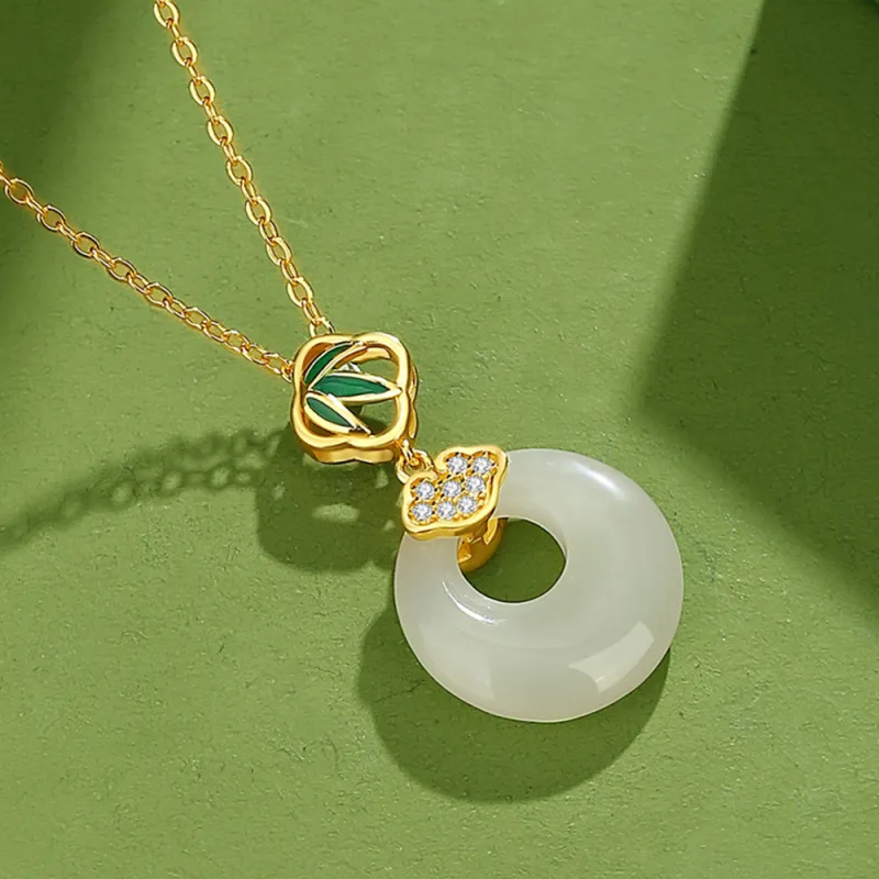 7℃ Hetian Jade Necklaces Pale Greenish White Jade Unisex-4