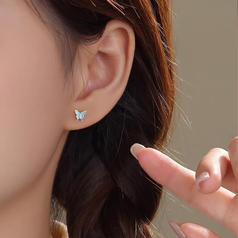 7℃ S925 Silver Stud Earrings Women's-1