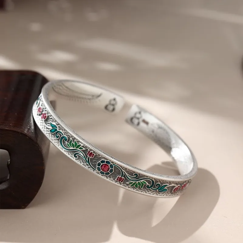 7℃ S999 Fine Silver Bangles Unisex-2