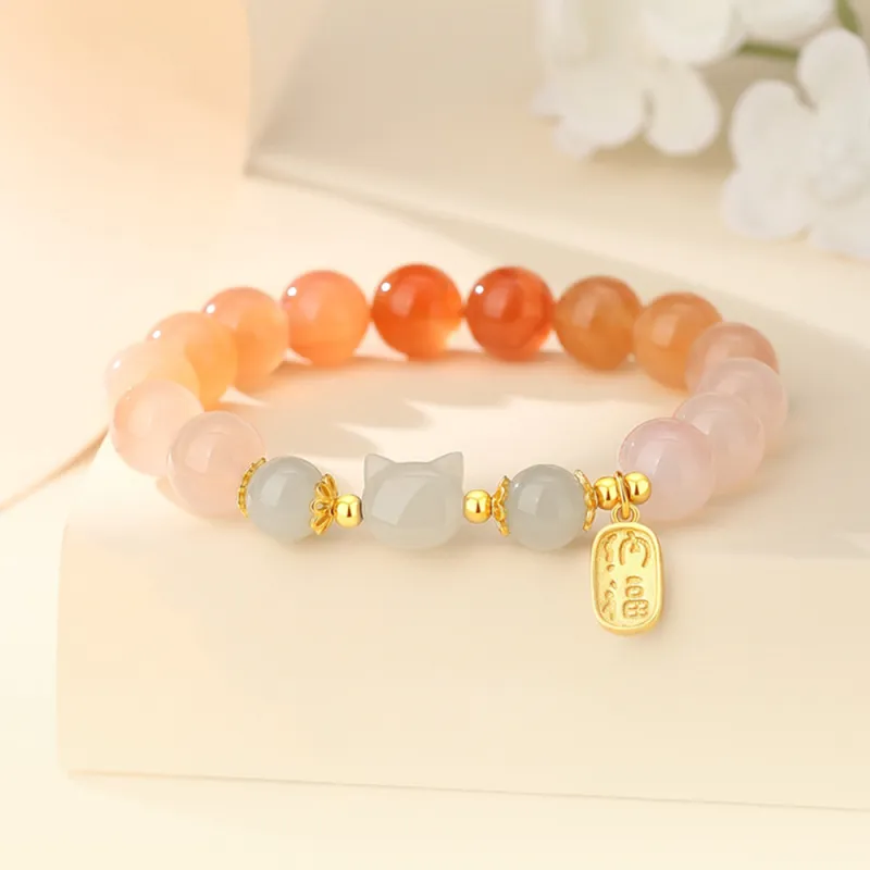 7℃ Hetian Jade Bracelets Pale Greenish White Jade Unisex-4