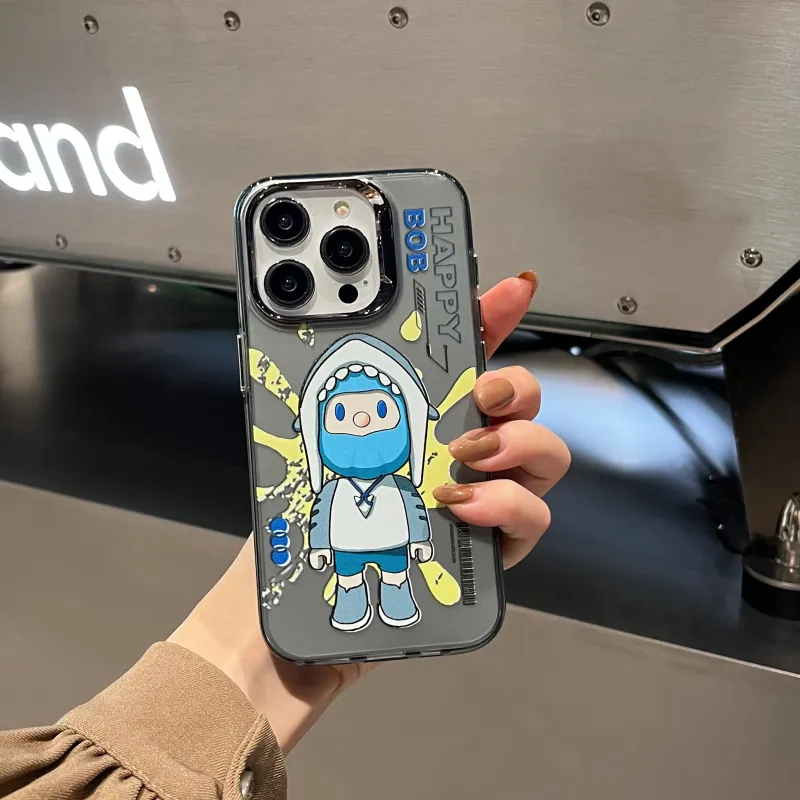 Dis Cat TPU Material Oil Painting Machine Made Bear Phone Cases Compatible With IPhone 12/13/14/15/Pro/Mac-6