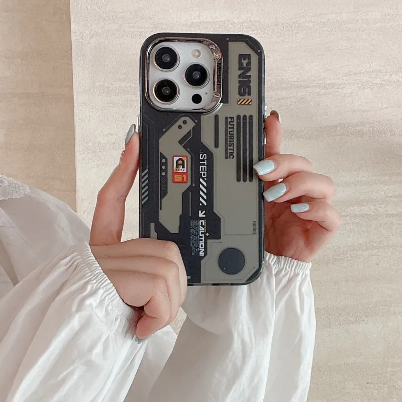 Dis Cat ABS+PC Material Mecha Car Phone Cases Compatible With IPhone 12/13/14/15/Pro/Mac-6
