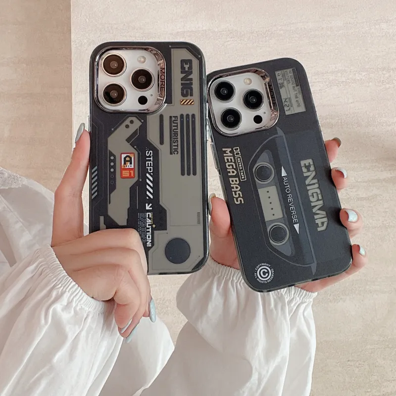 Dis Cat ABS+PC Material Mecha Car Phone Cases Compatible With IPhone 12/13/14/15/Pro/Mac-5