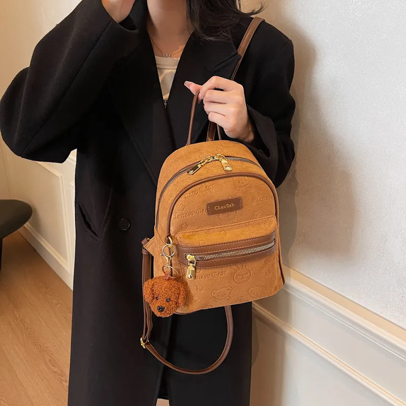 MINLUBAOLUO PU Casual Versatile Students Backpack Regular Women's Multicolor-9