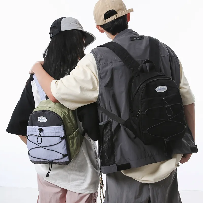 MINLUBAOLUO Nylon Casual Versatile Design Drawstring Backpack For Class Commute Portable Backpack Unisex Multicolor-11