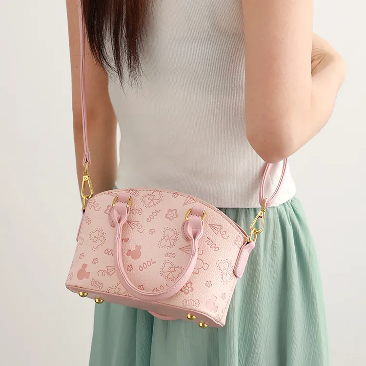 MINLUBAOLUO PU Dome Bag, Shoulder Bag, Crossbody Bag, Handbag Women's Pink/Khaki-2