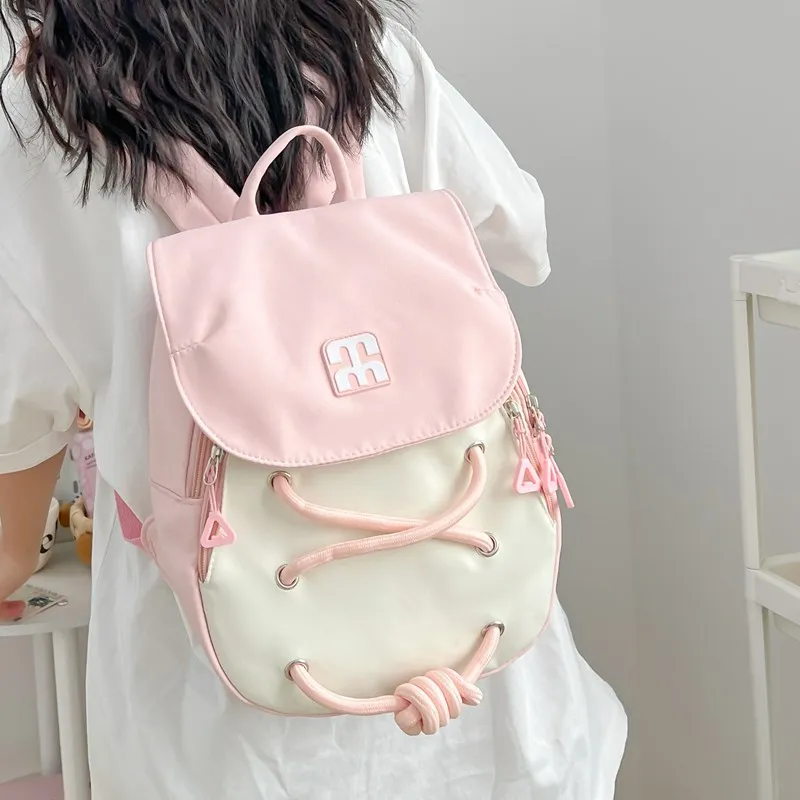 MINLUBAOLUO Nylon Fabric Backpack Women's Multicolor-9