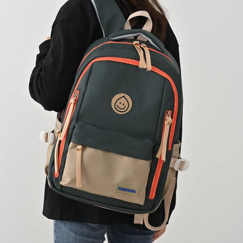 MINLUBAOLUO Nylon Fabric Casual Versatile Backpack For College Students Regular Unisex Multicolor-16
