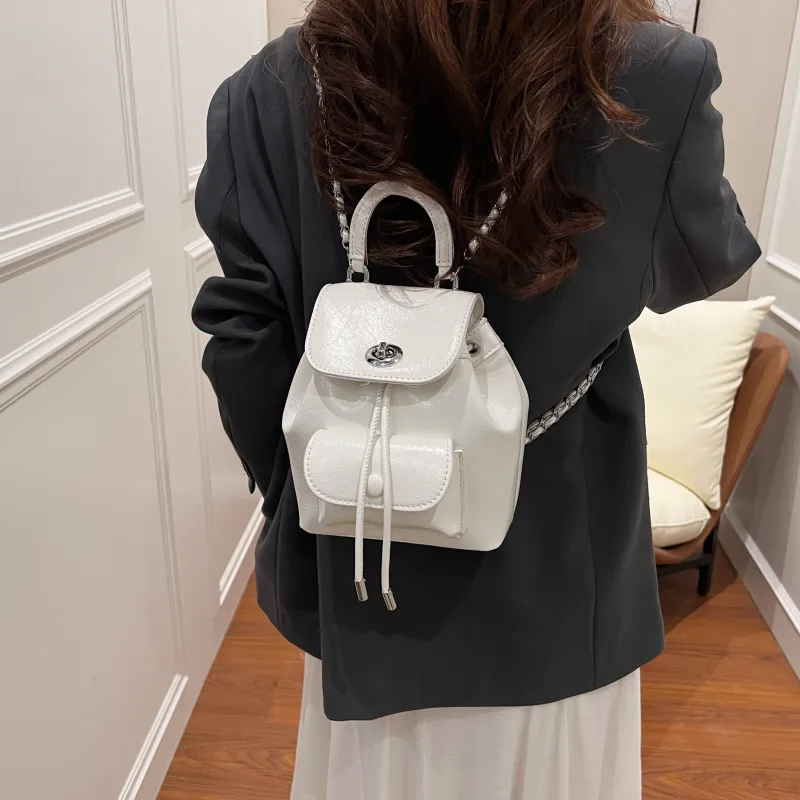 MINLUBAOLUO PU Casual Versatile Design Backpack For Commute And Travel Regular Women's Multicolor-10