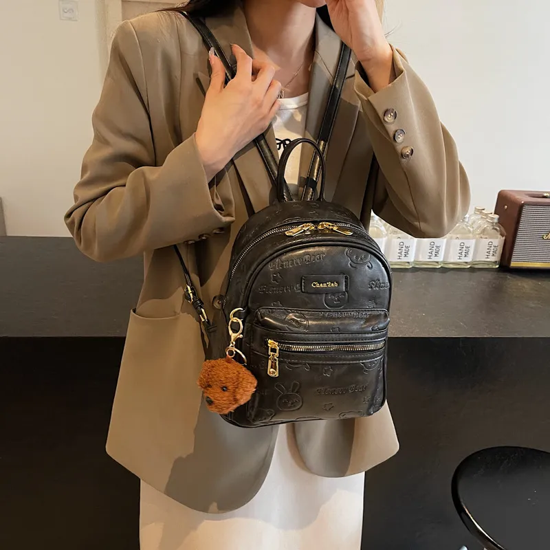 MINLUBAOLUO PU Casual Versatile Students Backpack Regular Women's Multicolor-15
